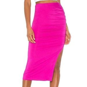 Superdown hot pink midi skirt